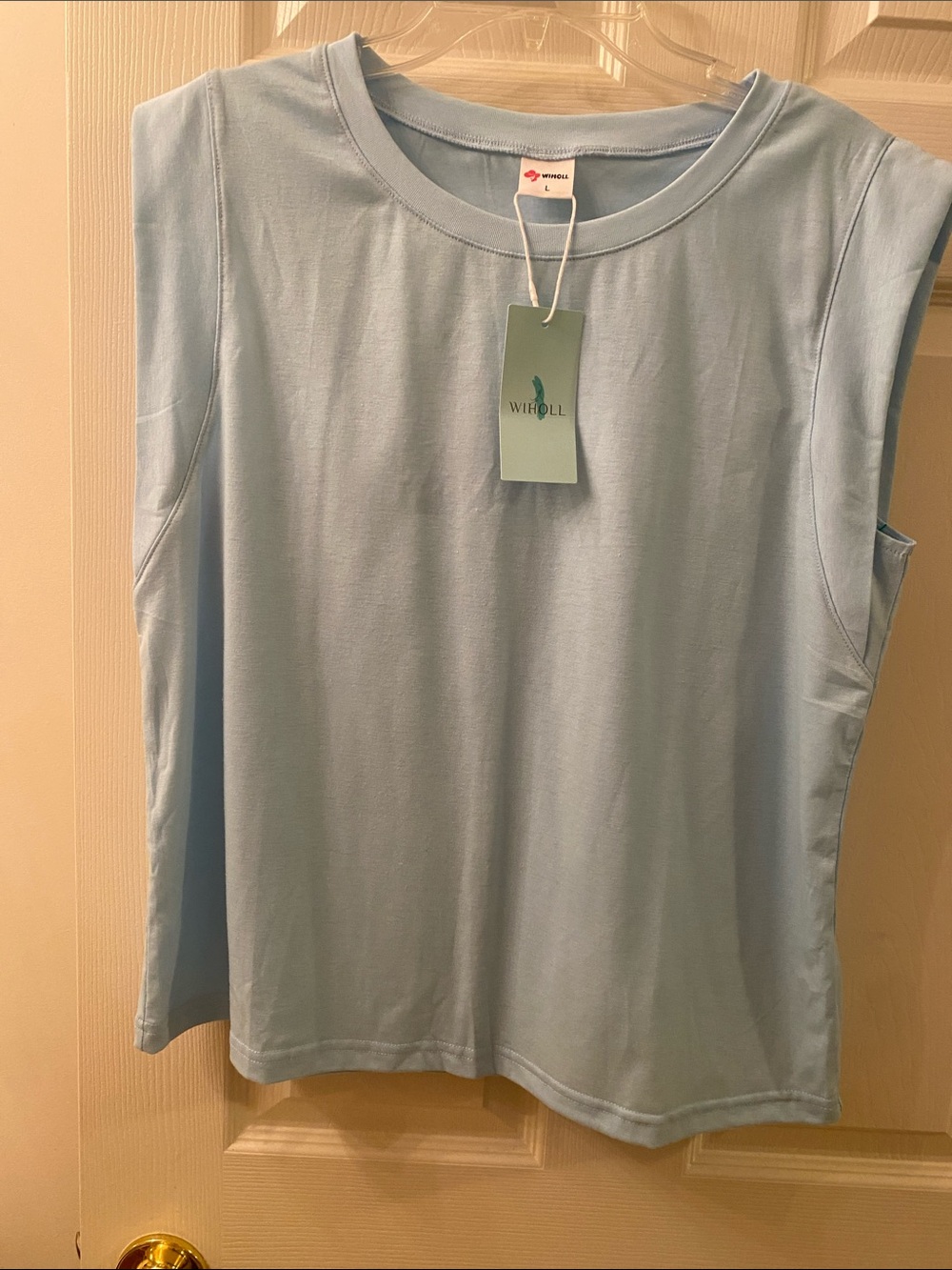Wiholl Pastel Blue Sleeveless Tank Top